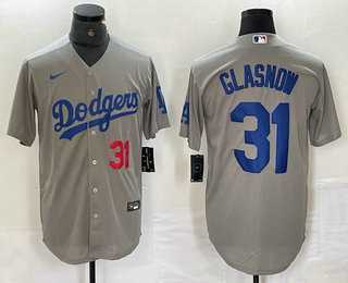 Men's Los Angeles Dodgers #31 Tyler Glasnow Number Grey Stitched Cool Base Nike Jersey,We sell and wholesale Men's Los Angeles Dodgers #31 Tyler Glasnow Number Grey Stitched Cool Base Nike Jersey on line form chian!